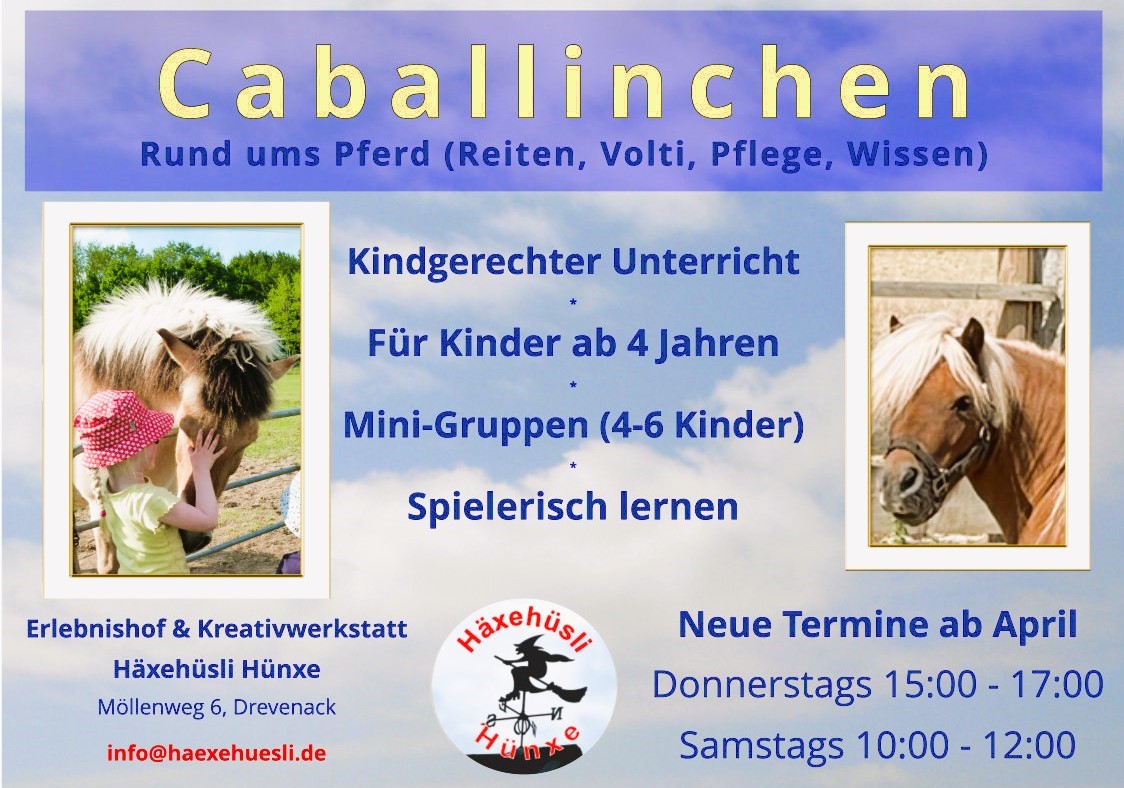 Caballinchen - Reiten und Pferde-Erleben für Kinder @ Häxehüsli Hünxe